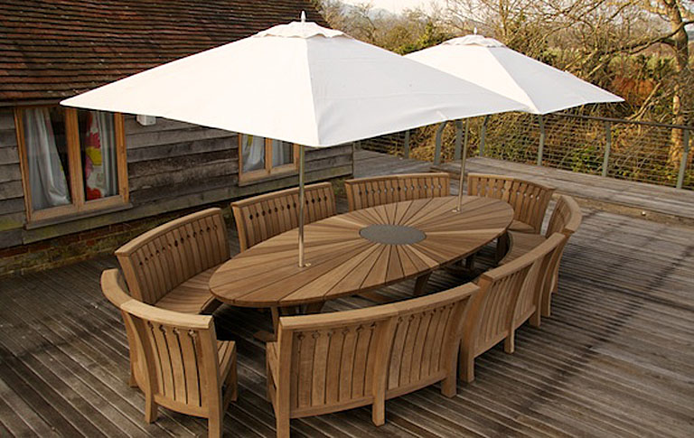 Oak garden table online and chairs