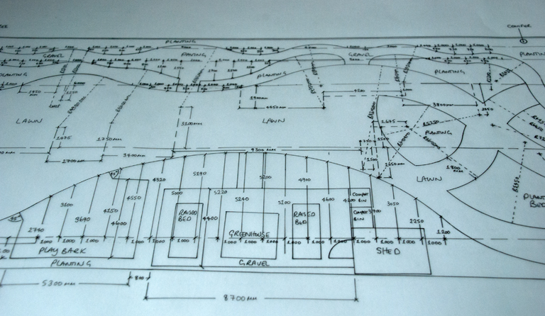 Setting out drawing | Lisa Cox Garden Designs Blog