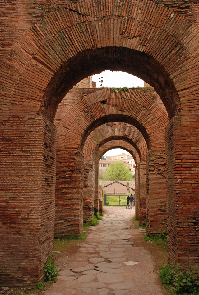 Brick arches in Roman Forum by Lisa Cox