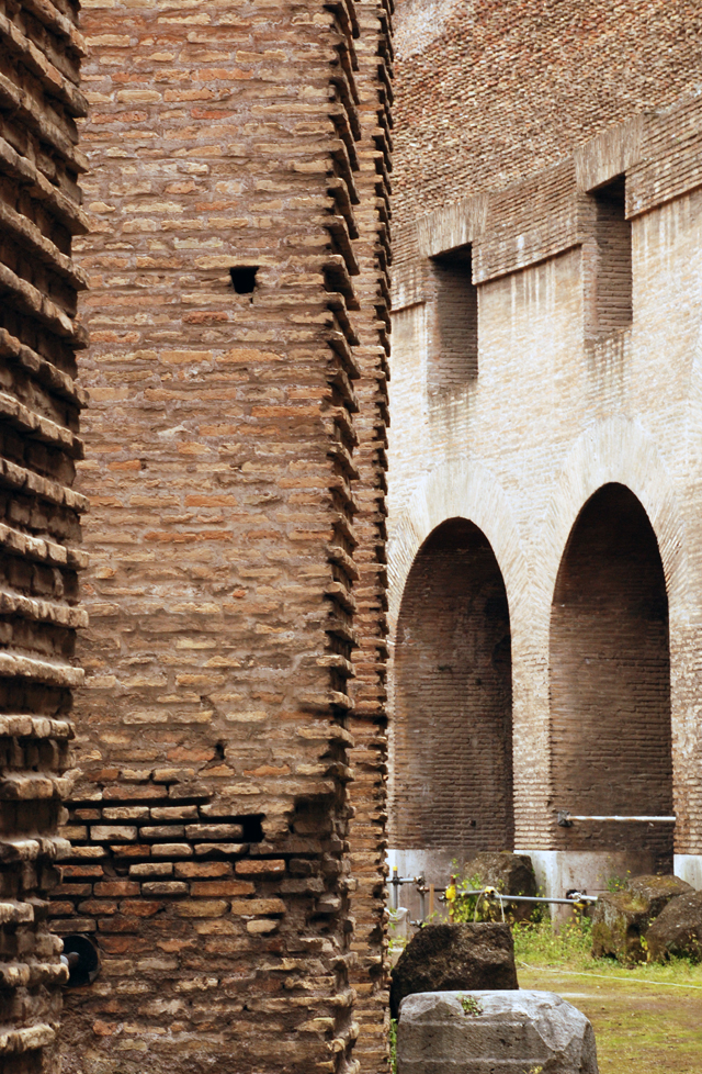 Walls in the Colosseum in Rome by Lisa Cox