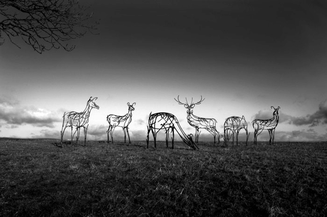 Herd of deer by Andrew Kay Sculpture