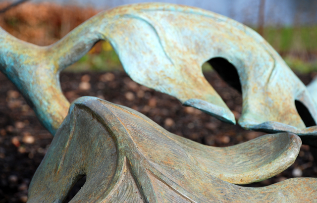 Fallen leaves sculpture by David Watkinson at RHS Garden Wisley Lisa Cox Designs