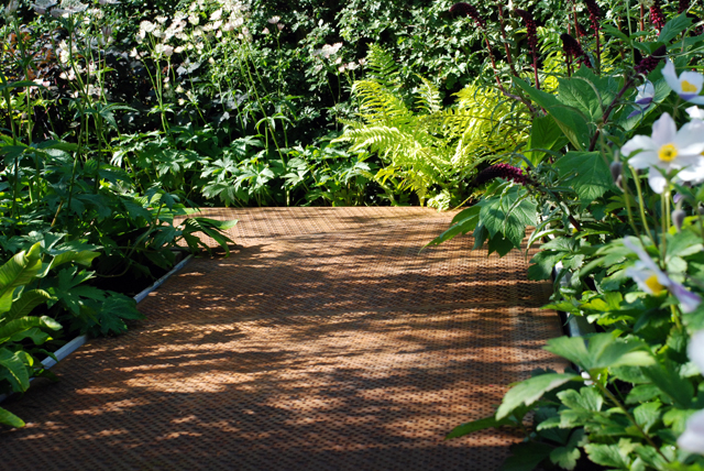 corten steel pathway in Hugo Bugg garden RHS Chelsea 2014 Lisa Cox