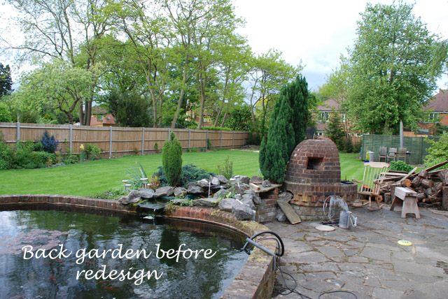 Ashtead back garden before redesign Lisa Cox Designs