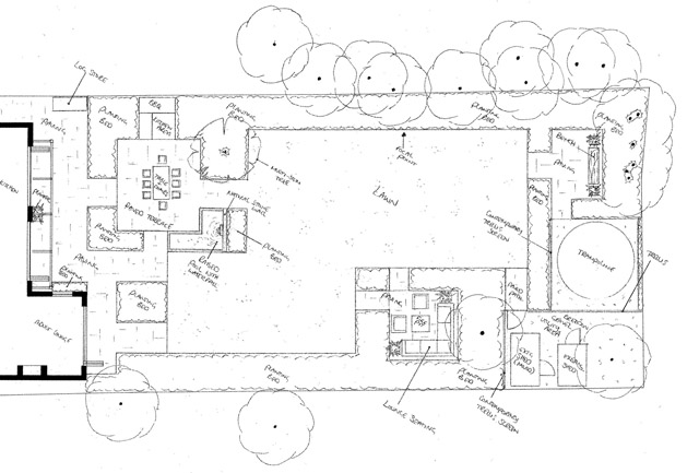 Back garden design Ashtead Lisa Cox Garden Designs