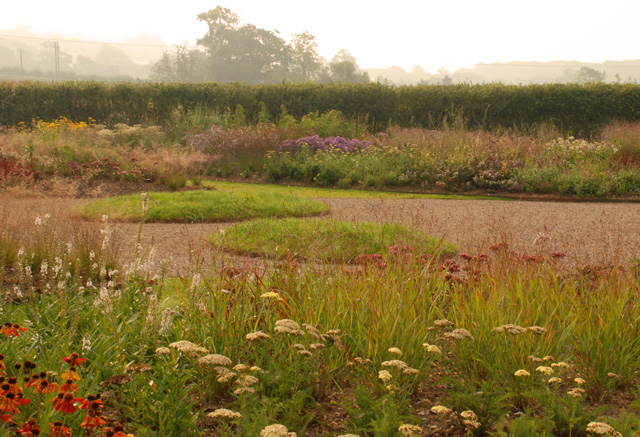 Grass mounds Hauser Wirth Somerset Lisa Cox Garden Designs