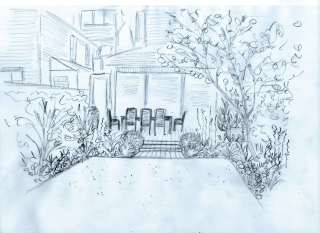 Concept sketch back gdn View Lisa Cox Garden Designs