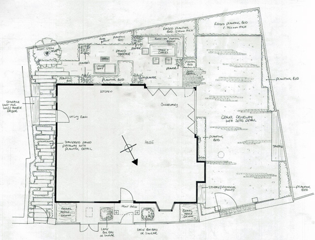 Garden Concept Design Monmouth town house Lisa Cox